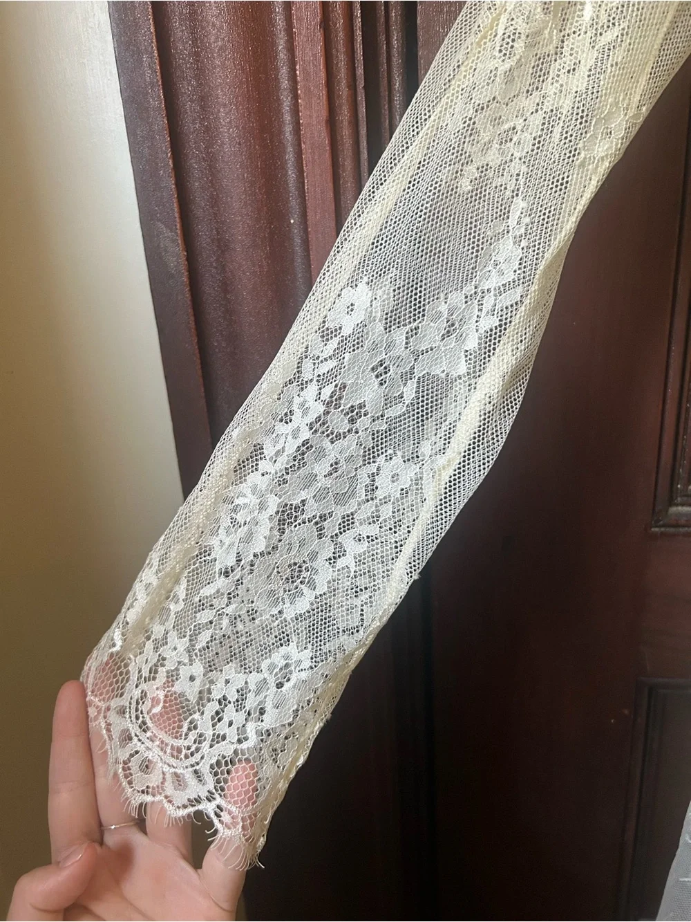 Free People x Nigel Preston Maud Lace Duster Sheer Hi-Low Ruffle NWT One Size - Picture 10 of 11